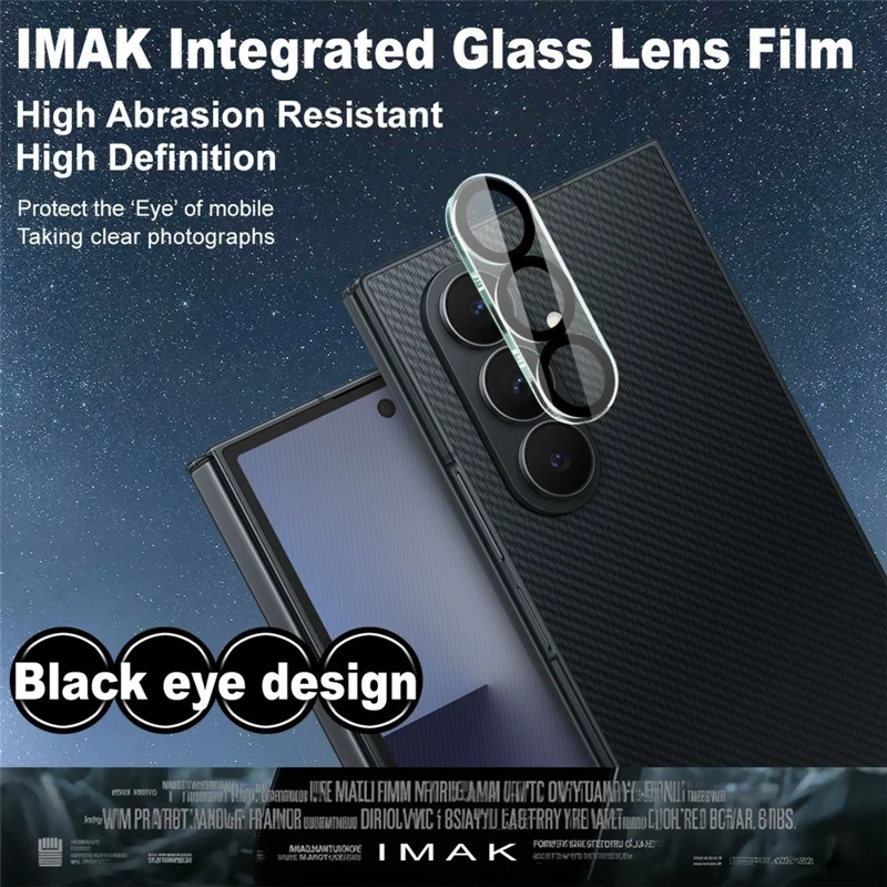 IMAK For Samsung Galaxy Z TriFold 5G Tempered Glass Camera Lens Protector Acrylic Lens Cap (Black Circle Design)