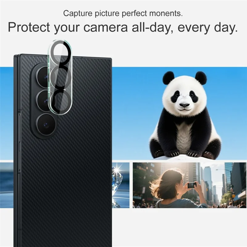 IMAK For Samsung Galaxy Z TriFold 5G Tempered Glass Camera Lens Protector Acrylic Lens Cap (Black Circle Design)