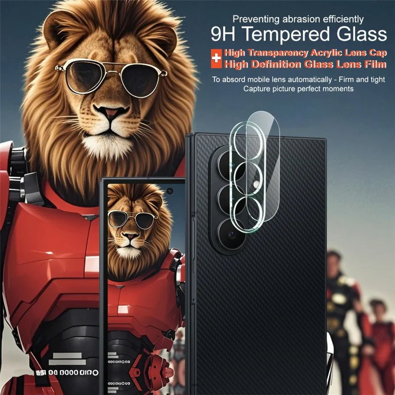 IMAK For Samsung Galaxy Z TriFold 5G Tempered Glass Full Cover Camera Lens Protector + Acrylic Lens Cap