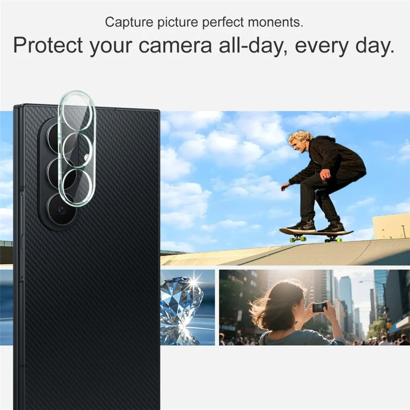 IMAK For Samsung Galaxy Z TriFold 5G Tempered Glass Full Cover Camera Lens Protector + Acrylic Lens Cap