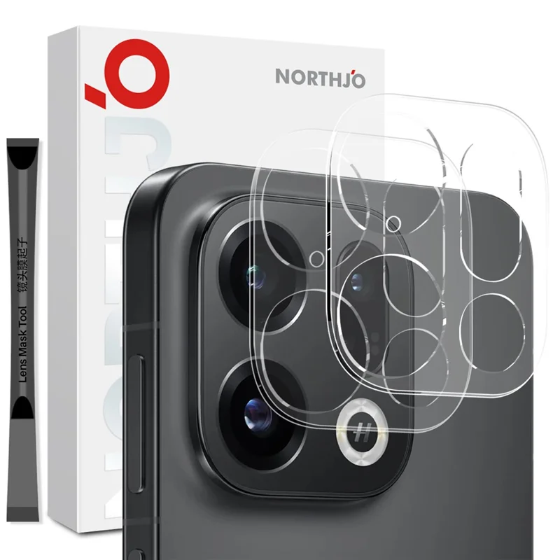 NORTHJO 2Pcs Camera Lens Protector For Oppo Find X9 5G Tempered Glass Clear 3D Integrated Full Coverage