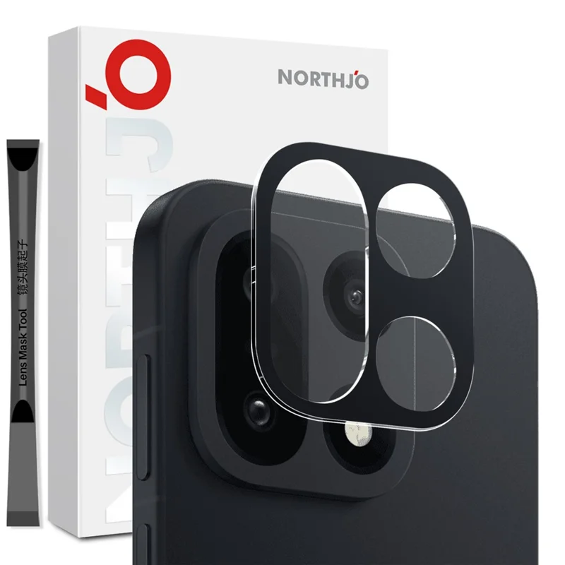 NORTHJO Camera Lens Protector For OnePlus 15 5G Black Silk Printing 3D Clear Tempered Glass Lens Film