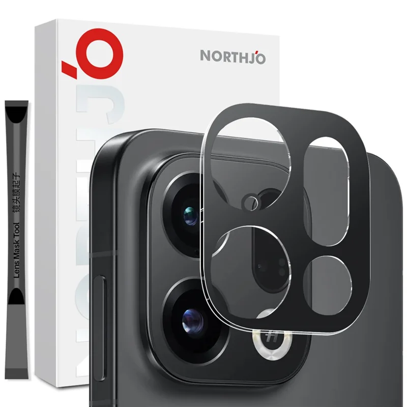 NORTHJO Camera Lens Protector For Oppo Find X9 5G Black Silk Printing 3D Clear Tempered Glass Lens Film