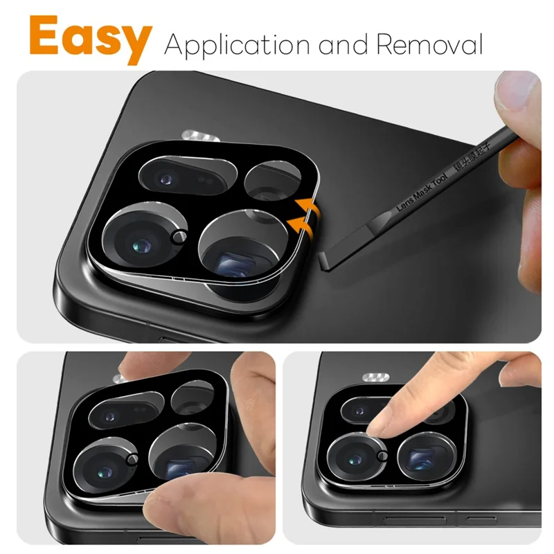 NORTHJO Camera Lens Protector For Oppo Find X9 Pro 5G Black Silk Printing 3D Clear Tempered Glass Lens Film