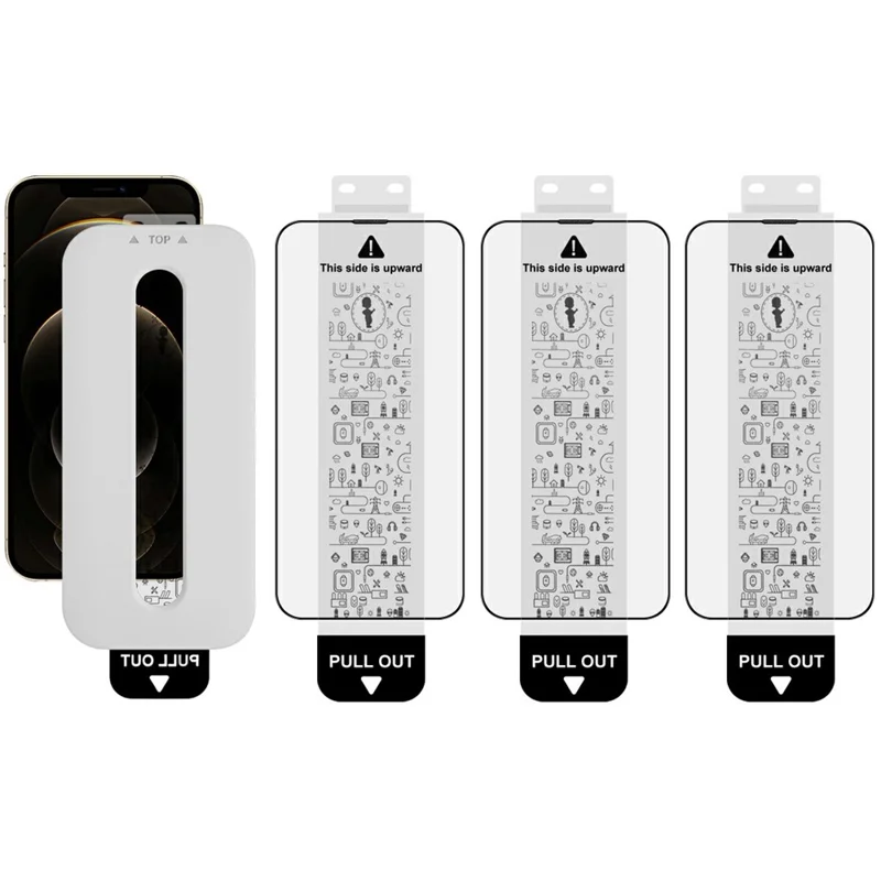 IMAK 3Pcs For iPhone 12 Pro Max Tempered Glass Full Screen Protector Full Glue Film with Dust-free Installation Tool