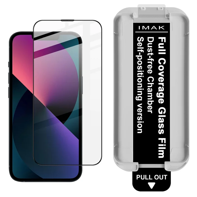 IMAK لجهاز iPhone 13 / 13 Pro واقي شاشة زجاجي مقسّى، فيلم لاصق بالكامل مع أداة تركيب خالية من الغبار