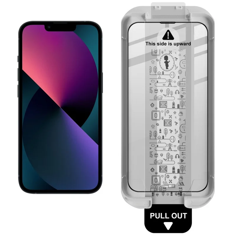 IMAK لجهاز iPhone 13 / 13 Pro واقي شاشة زجاجي مقسّى، فيلم لاصق بالكامل مع أداة تركيب خالية من الغبار