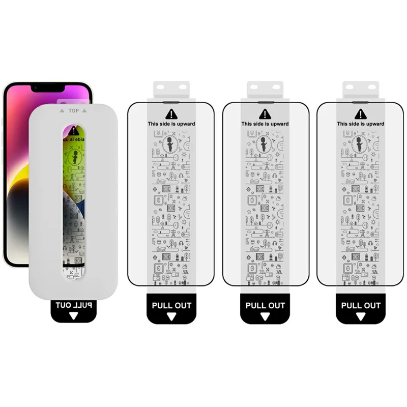 IMAK 3 uds. para iPhone 14 Protector de Pantalla de Cristal Templado, Película de Adhesión Total con Herramienta de Instalación Sin Polvo