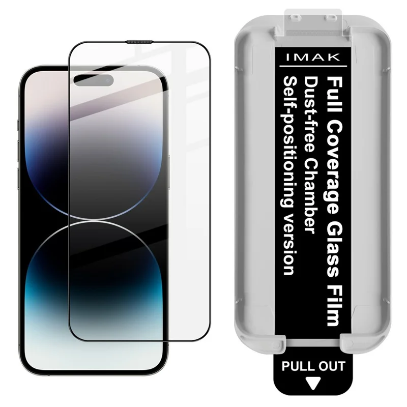 IMAK para iPhone 14 Pro Protector de Pantalla de Cristal Templado, Película de Adhesión Total con Herramienta de Instalación Sin Polvo