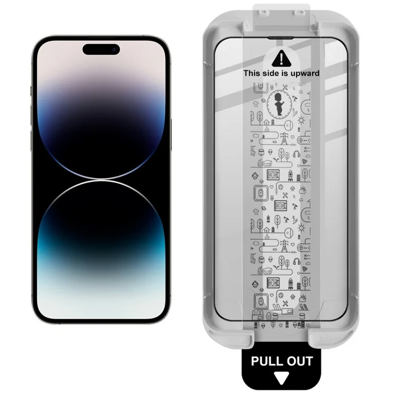 IMAK para iPhone 14 Pro Protector de Pantalla de Cristal Templado, Película de Adhesión Total con Herramienta de Instalación Sin Polvo