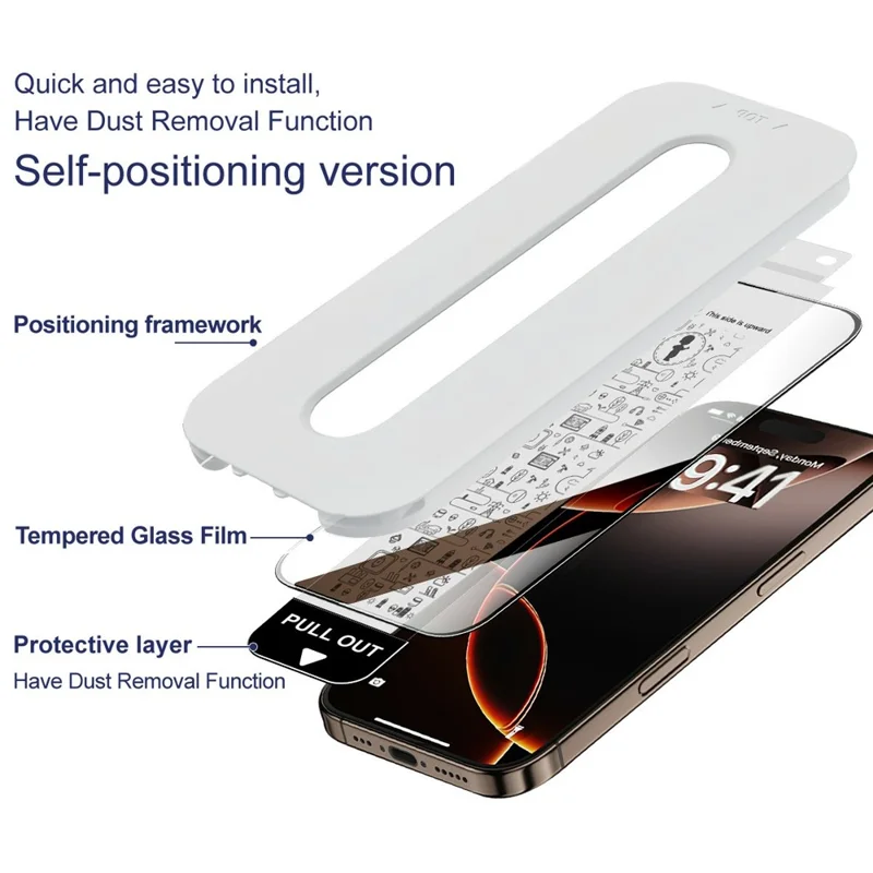 IMAK para iPhone 14 Pro Protector de Pantalla de Cristal Templado, Película de Adhesión Total con Herramienta de Instalación Sin Polvo