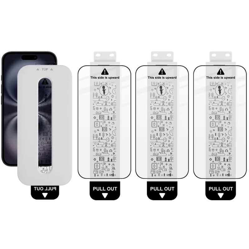 IMAK 3Pcs For iPhone 16 Pro Max Tempered Glass Full Screen Protector Full Glue Film with Dust-free Installation Tool