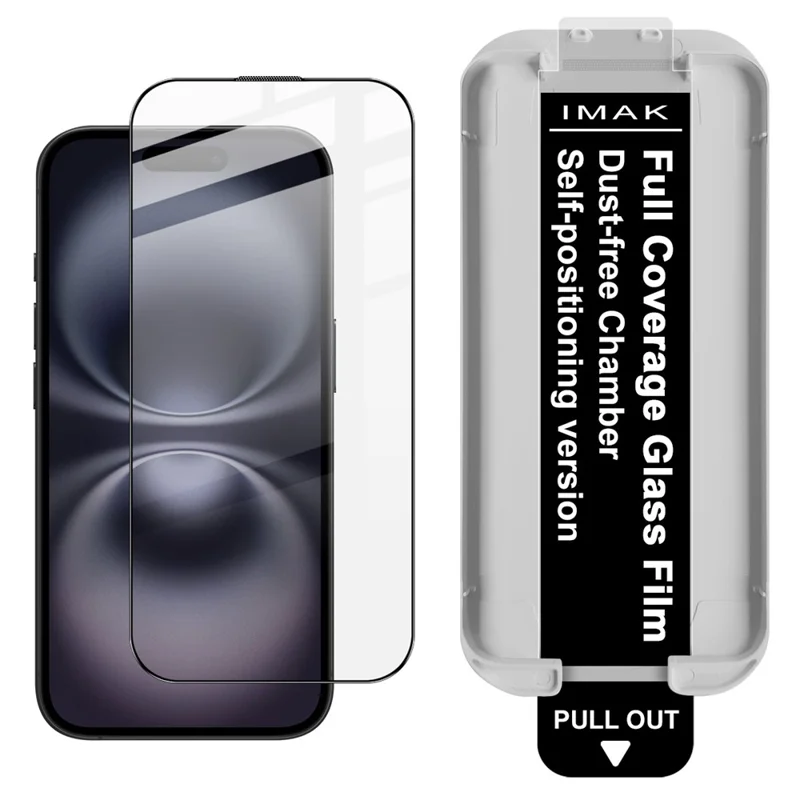 IMAK 3Pcs For iPhone 16 Pro Max Tempered Glass Full Screen Protector Full Glue Film with Dust-free Installation Tool