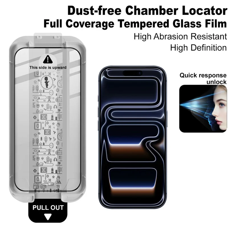 IMAK til iPhone 17 Pro Hærdet Glas Skærmværn Fuldt Limt Folie med Støvfri Monteringsværktøj