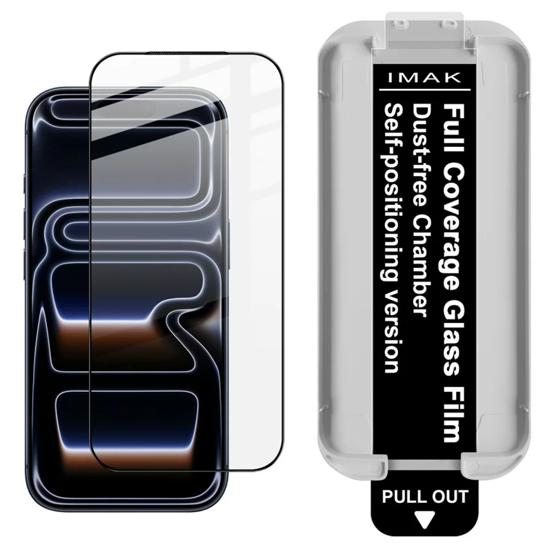 IMAK til iPhone 17 Pro Max, skærmværn af krognet glas, fuld dækningsfilm med lim og værktøj til støvfri montering