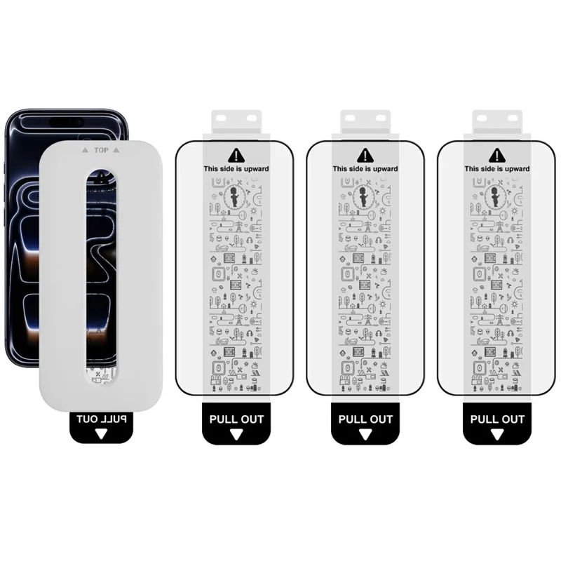 IMAK 3 stk til iPhone 17 Pro Max, skærmværn af krognet glas, fuldpladeskærm med klistrefilm og værktøj til støvfrisætning