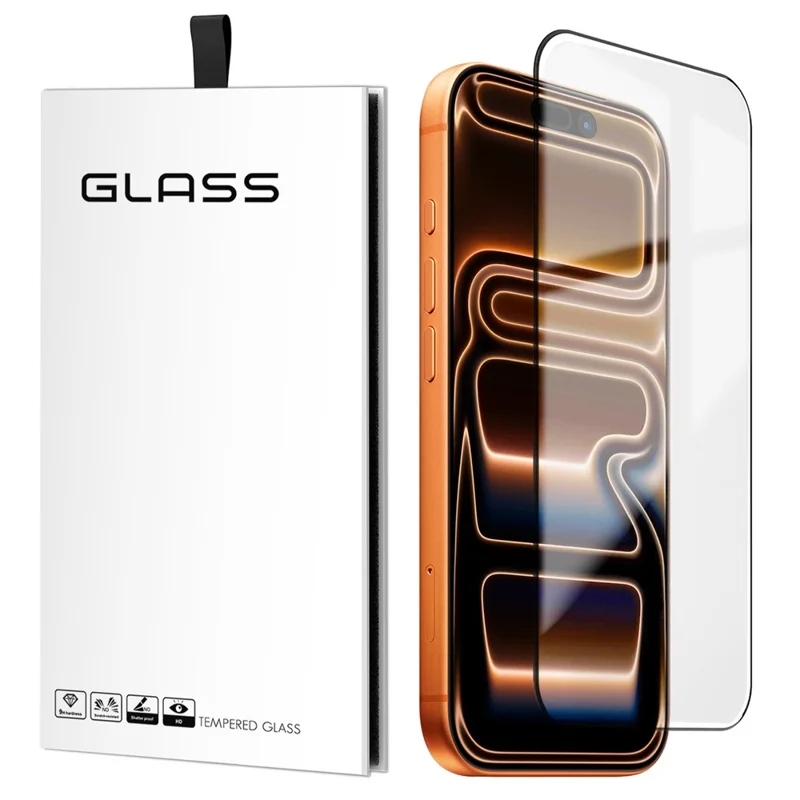 For iPhone 17 Pro Max HD Full Screen Protector 0.18 mm Ultra Thin High Aluminium-silicon Silk Printing Tempered Glass Film