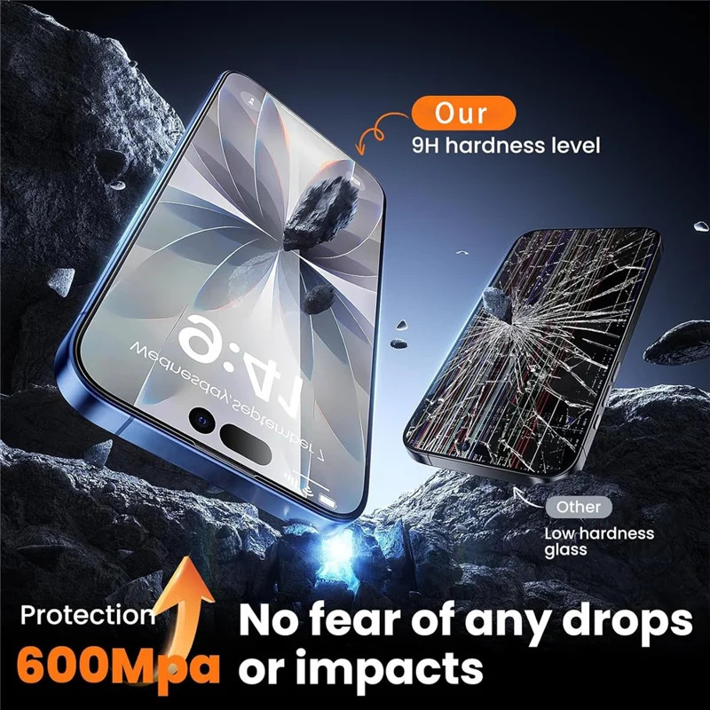 For iPhone 17 Pro Max HD Full Screen Protector 0.18 mm Ultra Thin High Aluminium-silicon Silk Printing Tempered Glass Film