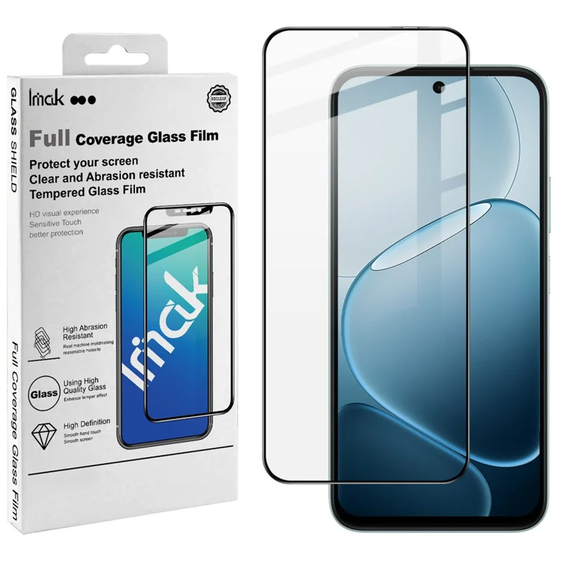 IMAK Pro+ Serie til Oppo A6x 4G / A6x 5G, skærmværn af krognet glas, fuld dækningsværn med følsom berøringsfilm