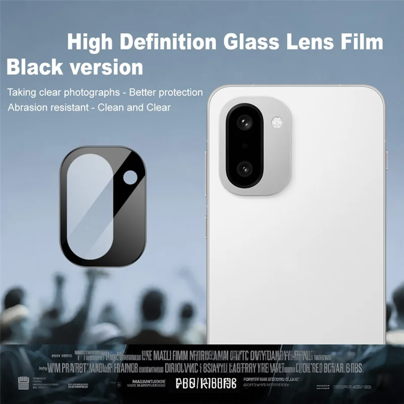 IMAK For OnePlus Ace 6T 5G  /  15R 5G Camera Lens Protector Tempered Glass HD Clear Full Cover Lens Film (Black Version)