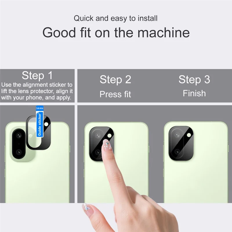 IMAK For OnePlus Ace 6T 5G  /  15R 5G Camera Lens Protector Tempered Glass HD Clear Full Cover Lens Film (Black Version)