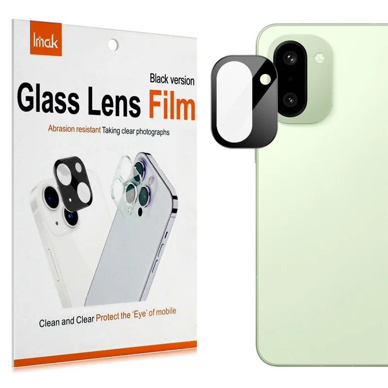 IMAK For OnePlus Ace 6T 5G  /  15R 5G Camera Lens Protector Tempered Glass HD Clear Full Cover Lens Film (Black Version)