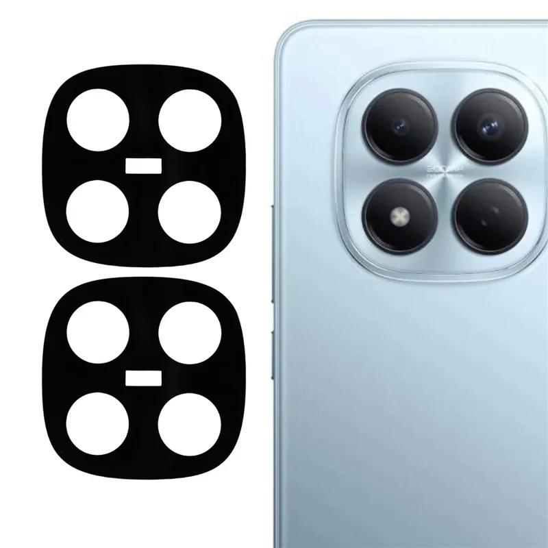 2 stk. til Xiaomi Redmi Note 15 Pro 5G (Global) / 15 Pro+ 5G (Global) beskyttelse til kameraobjektiv Silkeprintet objektivfilm med 3D buede kanter - Sort