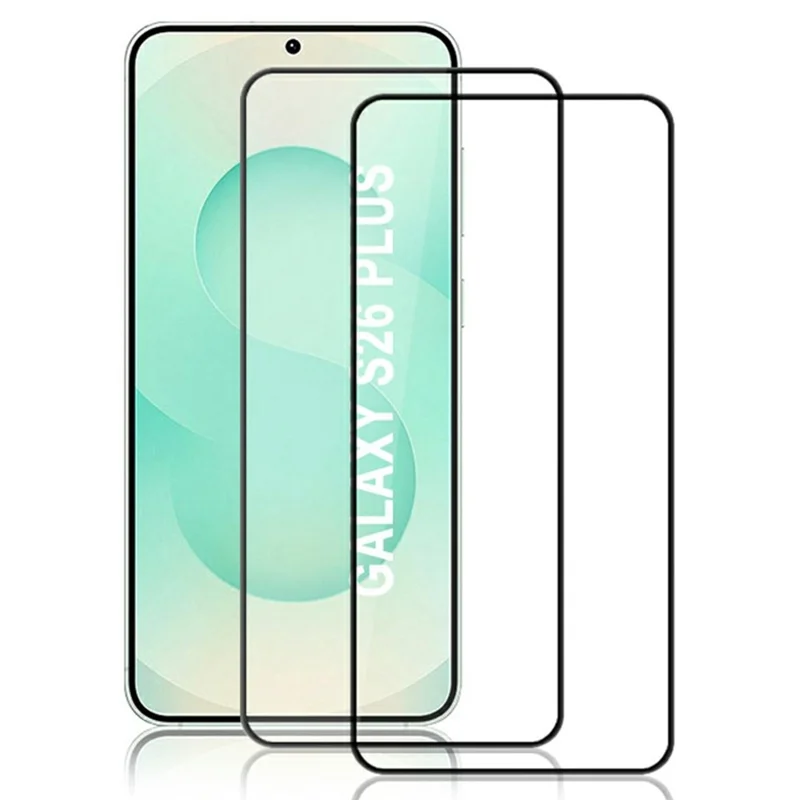 AMORUS 2Pcs For Samsung Galaxy S26+ Full Screen Protector Shatterproof Silk Printing Full Glue Tempered Glass Film