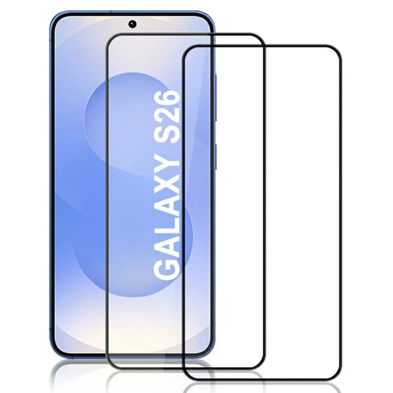 AMORUS 2Pcs For Samsung Galaxy S26 Full Screen Protector Shatterproof Silk Printing Full Glue Tempered Glass Film