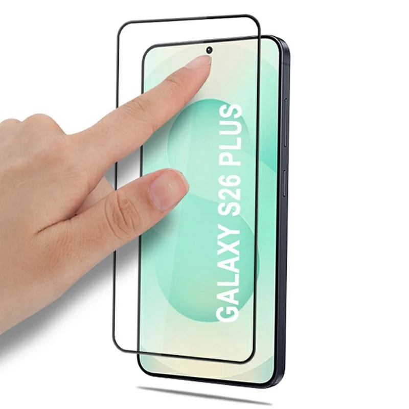 MOCOLO per Samsung Galaxy S26+ Protettore Schermo Full Screen Antirottura con Stampa Serigrafica in Vetro Temperato con Colla Totale - Nero