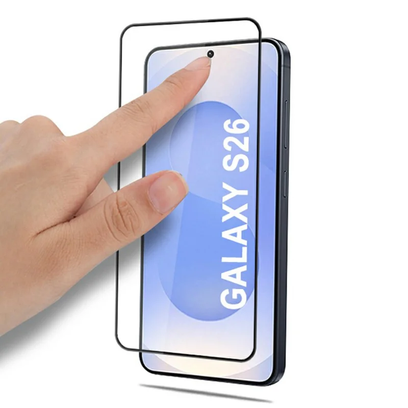 MOCOLO per Samsung Galaxy S26 Protettore Schermo Full Screen Anti-Rottura con Stampa Serigrafica in Vetro Temperato con Colla Totale - Nero