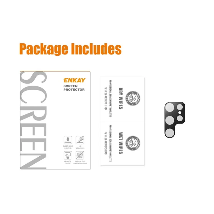 ENKAY HAT PRINCE For Samsung Galaxy S23 Ultra Camera Lens Protector Full Cover Full Glue Tempered Glass Scratch Resistant Clear Lens Film - Transparent