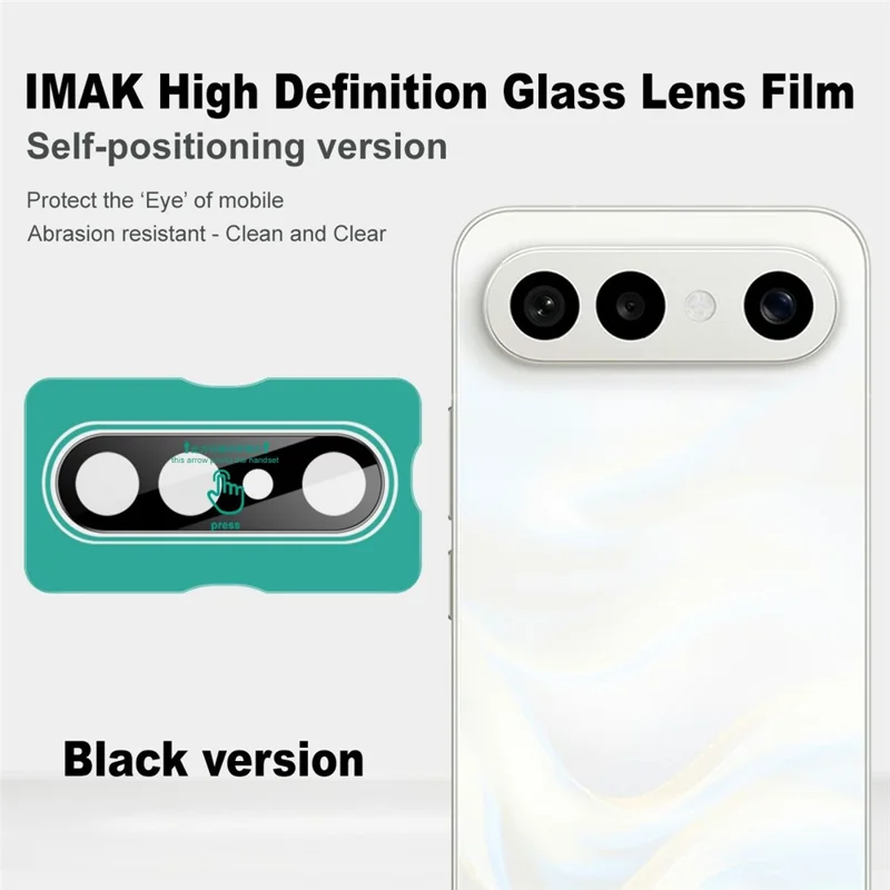 IMAK For vivo X300 FE 5G / S50 Pro mini 5G Tempered Glass Full Cover Camera Lens Protector with Self Positioning Frame - Black