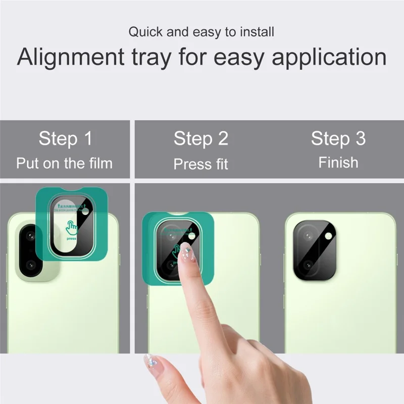 IMAK For OnePlus 15R 5G / Ace 6T 5G Tempered Glass Full Cover Camera Lens Protector with Self Positioning Frame - Black