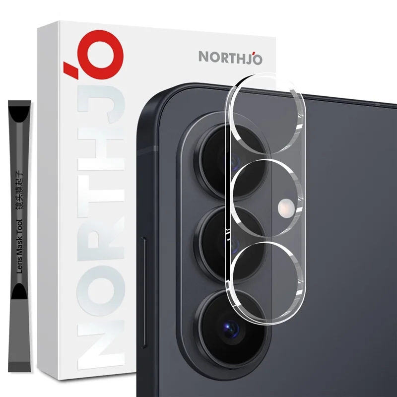 NORTHJO For Samsung Galaxy S26 Camera Lens Protector Tempered Glass HD Clear 3D Full Coverage - Transparent