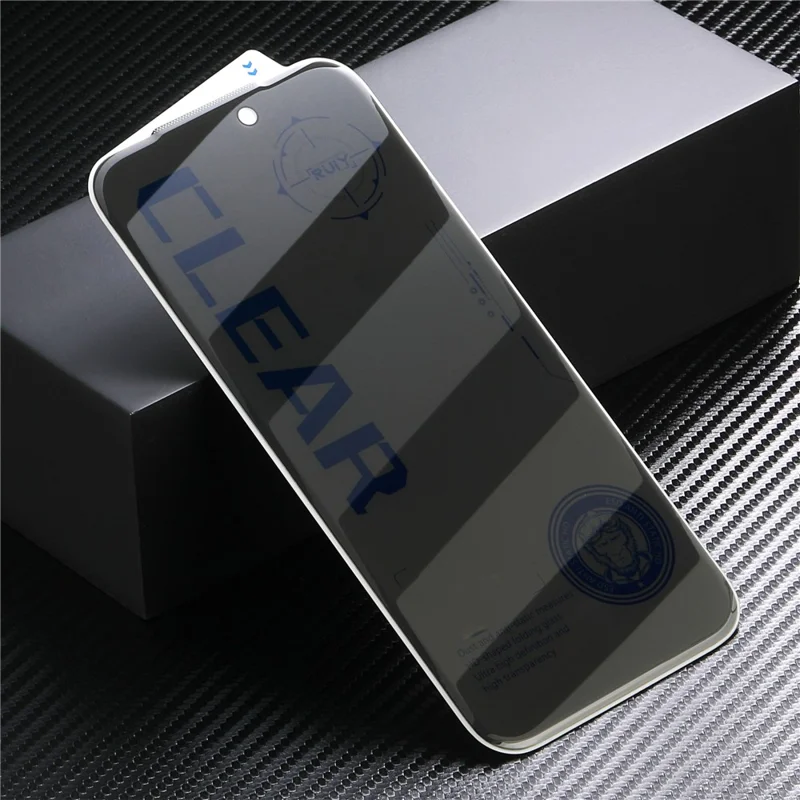 10 stuks voor iPhone 17 Pro Max Anti Spy Screen Protector 3D Ronde Rand Volledige Dekking Gehard Glasfolie - Zwart