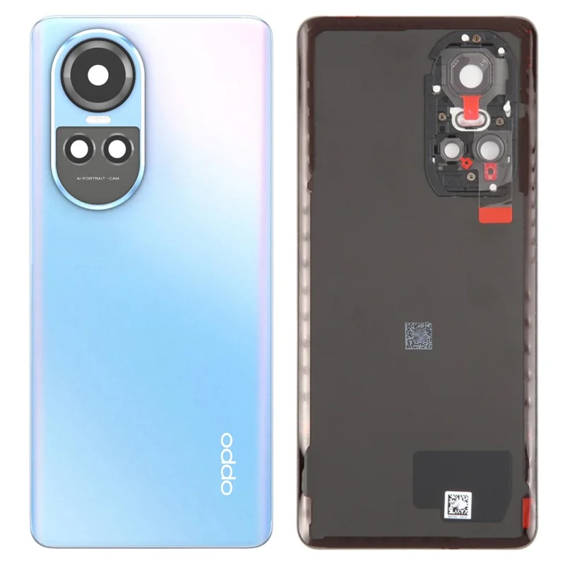 For Oppo Reno10 5G (Global) Back Battery Housing Cover with Camera Ring Lens Cover Spare Part - Blue