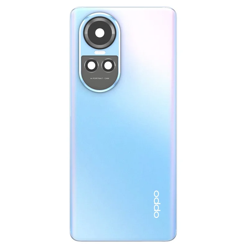 For Oppo Reno10 5G (Global) Back Battery Housing Cover with Camera Ring Lens Cover Spare Part - Blue