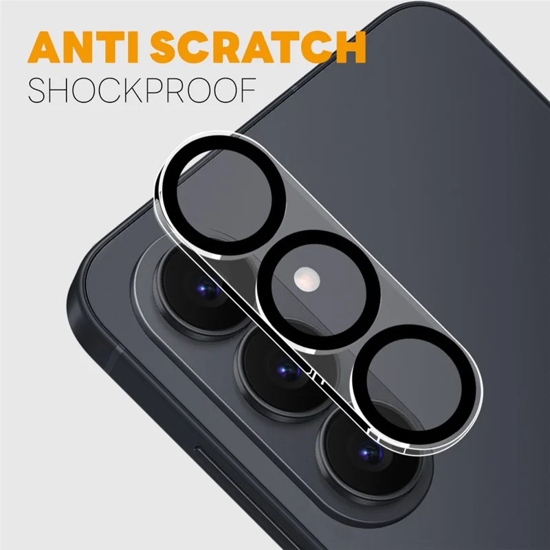 NORTHJO 2Pcs For Samsung Galaxy S26 Camera Lens Protector Black Circles 3D Full Coverage Clear Tempered Glass Lens Film - Black