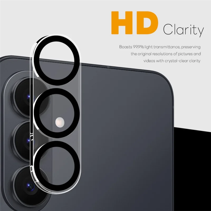 NORTHJO 2Pcs For Samsung Galaxy S26+ Camera Lens Protector Black Circles 3D Full Coverage Clear Tempered Glass Lens Film - Black