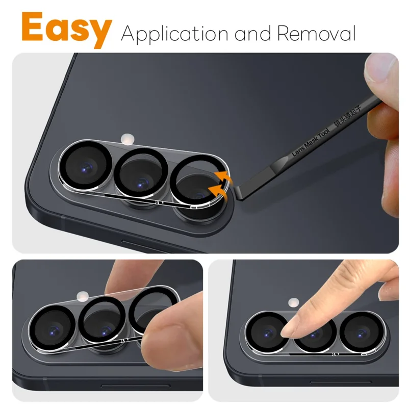 NORTHJO 2Pcs For Samsung Galaxy S26+ Camera Lens Protector Black Circles 3D Full Coverage Clear Tempered Glass Lens Film - Black