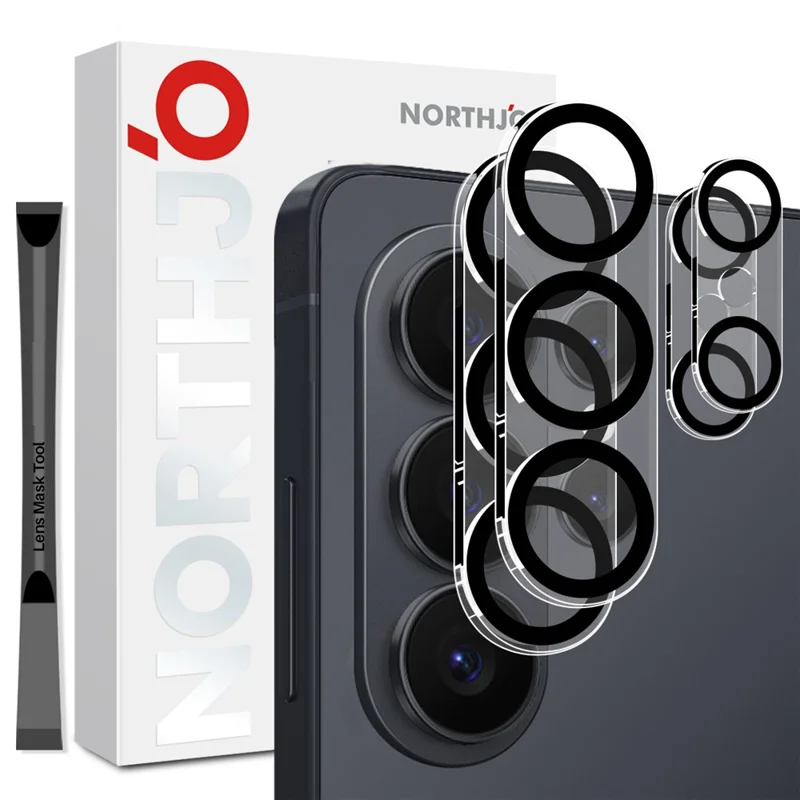NORTHJO 2Pcs For Samsung Galaxy S26 Ultra Camera Lens Protector Black Circles 3D Full Coverage Clear Tempered Glass Lens Film - Black