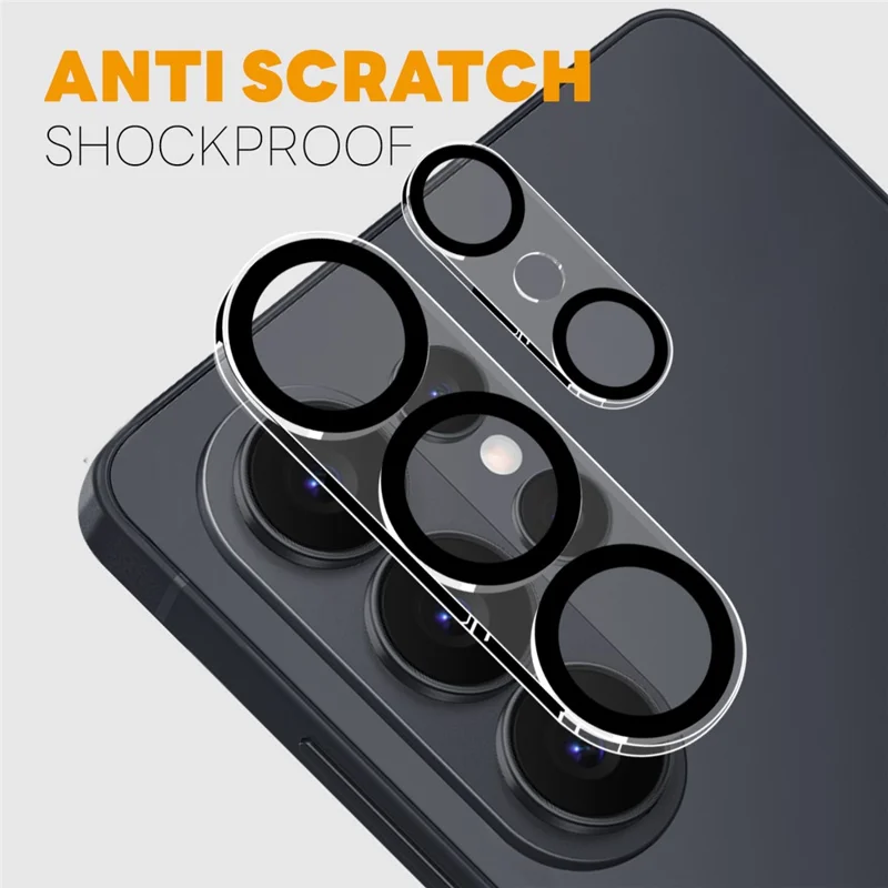 NORTHJO 2Pcs For Samsung Galaxy S26 Ultra Camera Lens Protector Black Circles 3D Full Coverage Clear Tempered Glass Lens Film - Black