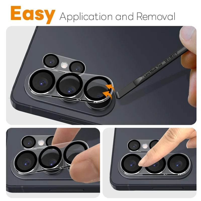 NORTHJO 2Pcs For Samsung Galaxy S26 Ultra Camera Lens Protector Black Circles 3D Full Coverage Clear Tempered Glass Lens Film - Black