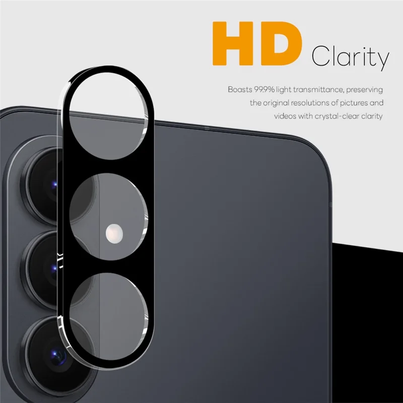 NORTHJO 2Pcs For Samsung Galaxy S26 Full Coverage Camera Lens Protector Silk Printing 3D Clear Tempered Glass Lens Film - Black
