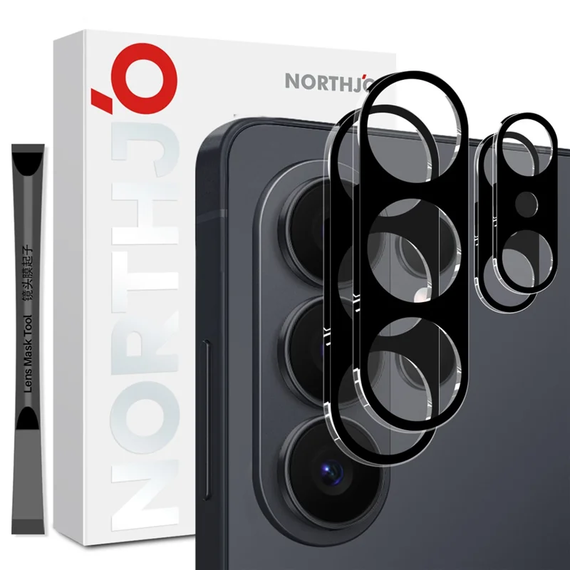 NORTHJO 2Pcs For Samsung Galaxy S26 Ultra Full Coverage Camera Lens Protector Silk Printing 3D Clear Tempered Glass Lens Film