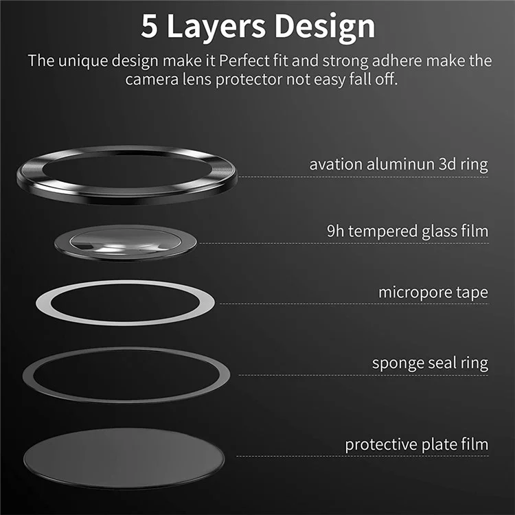 Enkay Hat Prince Pour Samsung Galaxy S23 Ultra 1 Set Camera Lens Protector Aluminium Alliag Tempered Glast Night Circle Came Camer - le Noir