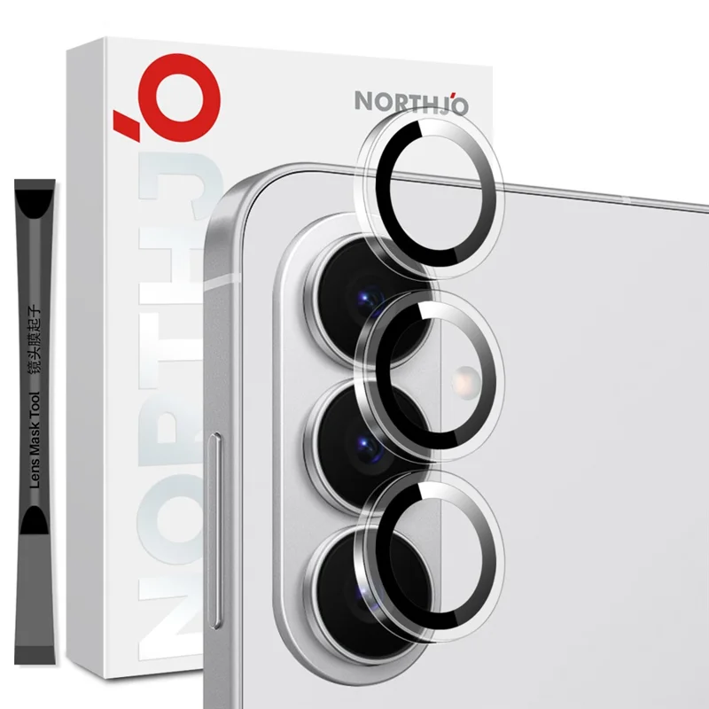 NORTHJO 1Set For Samsung Galaxy S26 Camera Lens Protector Tempered Glass Metal Ring Guard Clear Lens Film (Complete Coverage) - Прозрачный