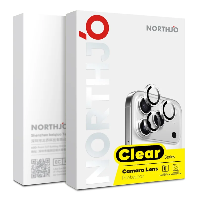 NORTHJO 1Set For Samsung Galaxy S26 Camera Lens Protector Tempered Glass Metal Ring Guard Clear Lens Film (Complete Coverage) - Прозрачный