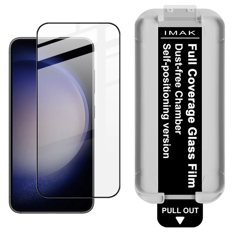 IMAK For Samsung Galaxy S25 / S24 Tempered Glass Full Screen Protector Full Glue Film with Dust-free Installation Tool (Fingerprint Unlock) - Black
